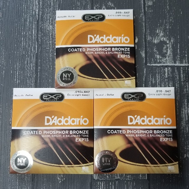 SALENEW大人気! 新品 D'Addario ダダリオ アコースティックギター弦 EXP15