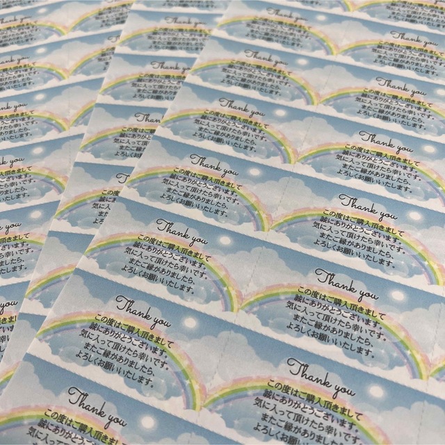 サンキューカード　192枚　レインボー ハンドメイドの文具/ステーショナリー(カード/レター/ラッピング)の商品写真