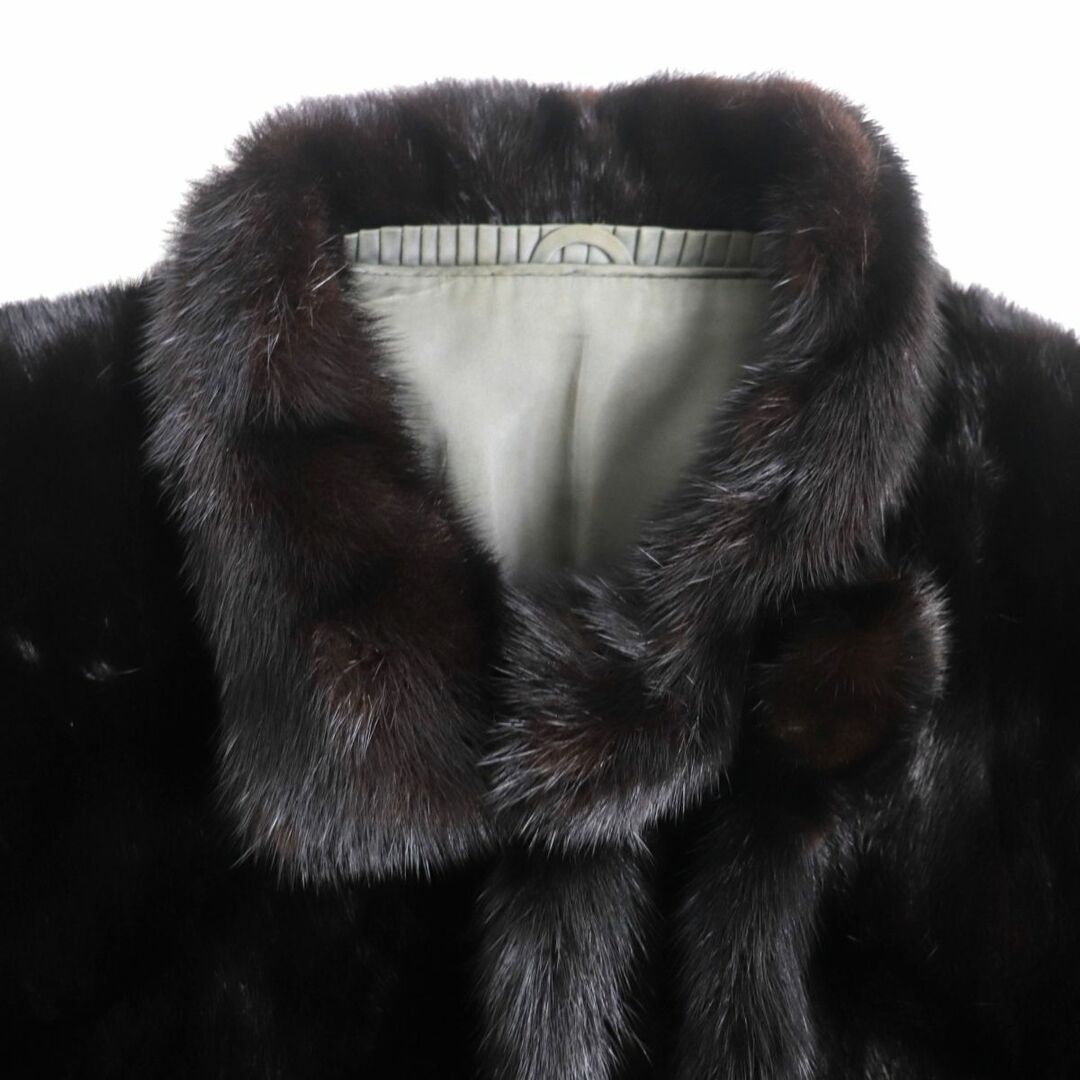 通販即納 毛並み美品◇MINK ミンク 逆毛 本毛皮コート ダークブラウン