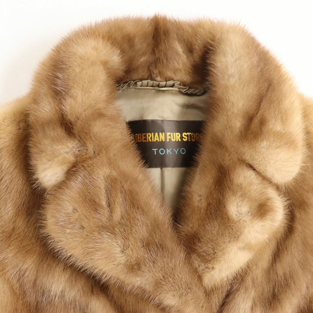 極美品▼MINK ミンク 本毛皮コート ブラウン 大きいサイズ15号 毛質艶やか・柔らか◎
