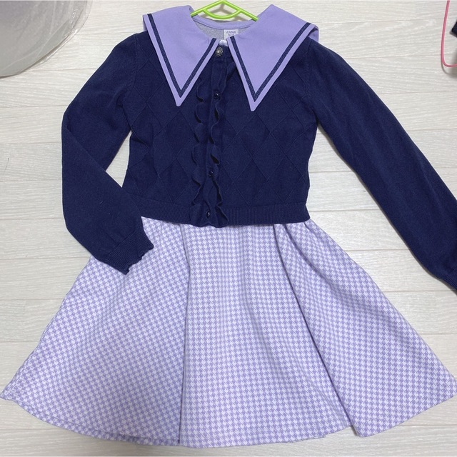 アナスイミニ　セーラー衿カットワンピースandカーディガン　ANNA SUIキッズ服女の子用(90cm~)