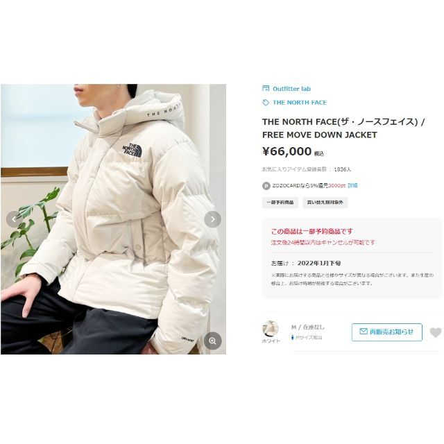 ラス1❗ ノースフェイス フリームーブ ダウンジャケット 海外 XL K268C