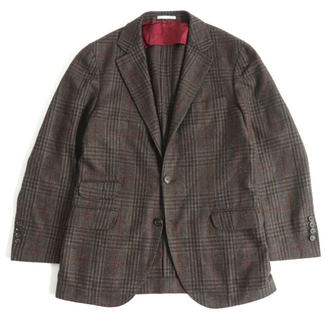 円高還元 シングル 段返し タータンチェック カシミヤ100% 極美品