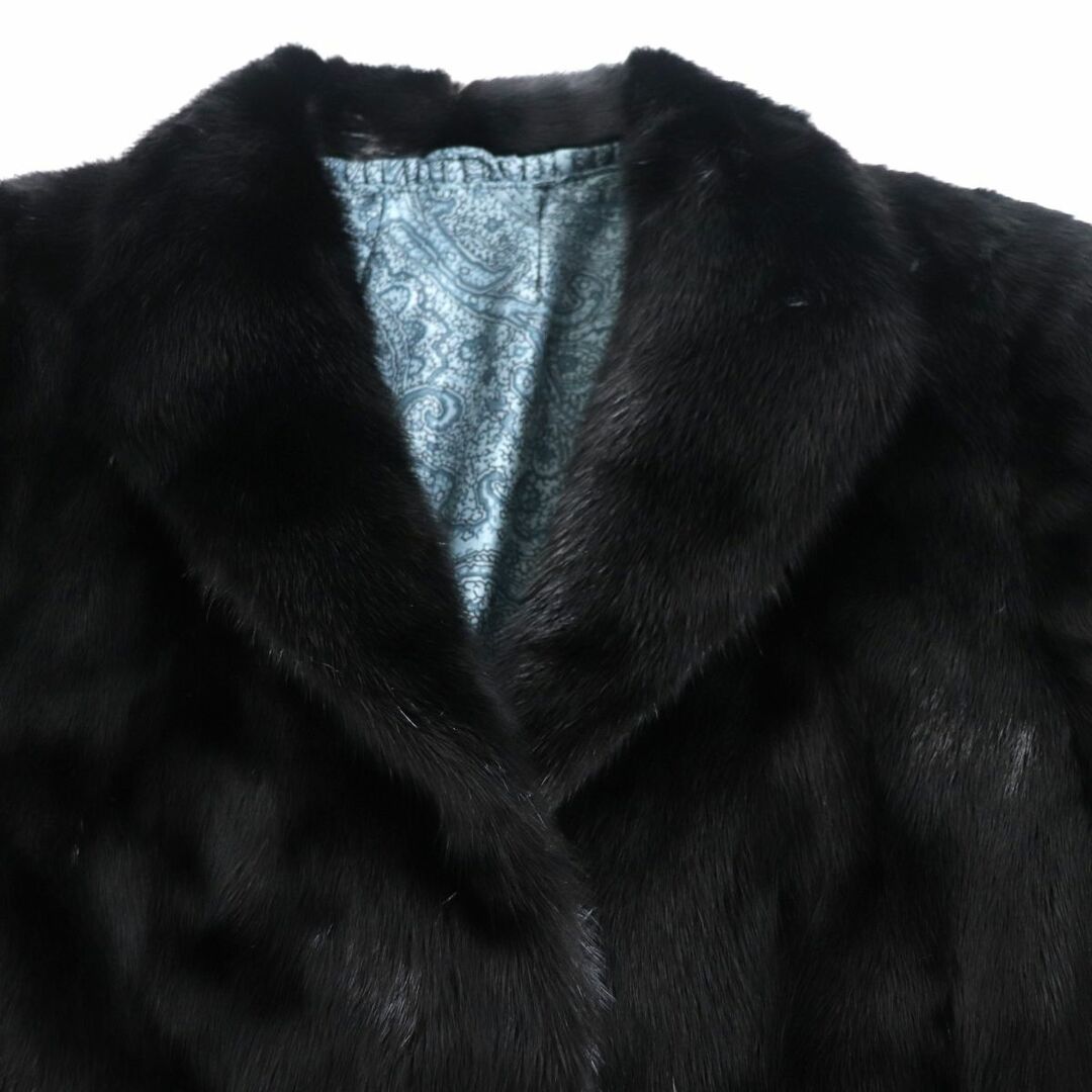 極美品▽SAGA MINK サガミンク 裏地ペイズリー柄 本毛皮コート