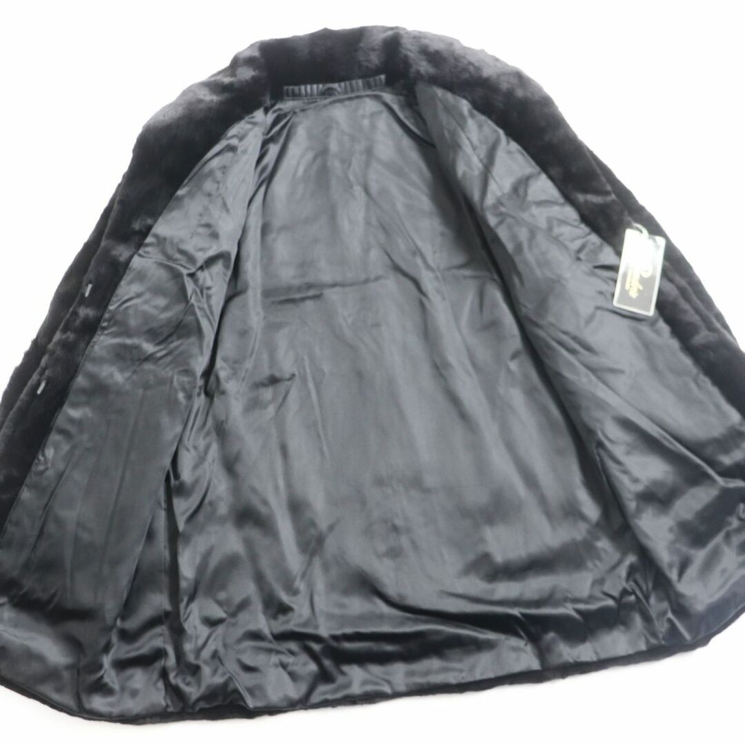 未使用品▲MINK シェアードミンク  本毛皮ショートコート  ジャケット  ブラック 11号  毛質艶やか・柔らか◎