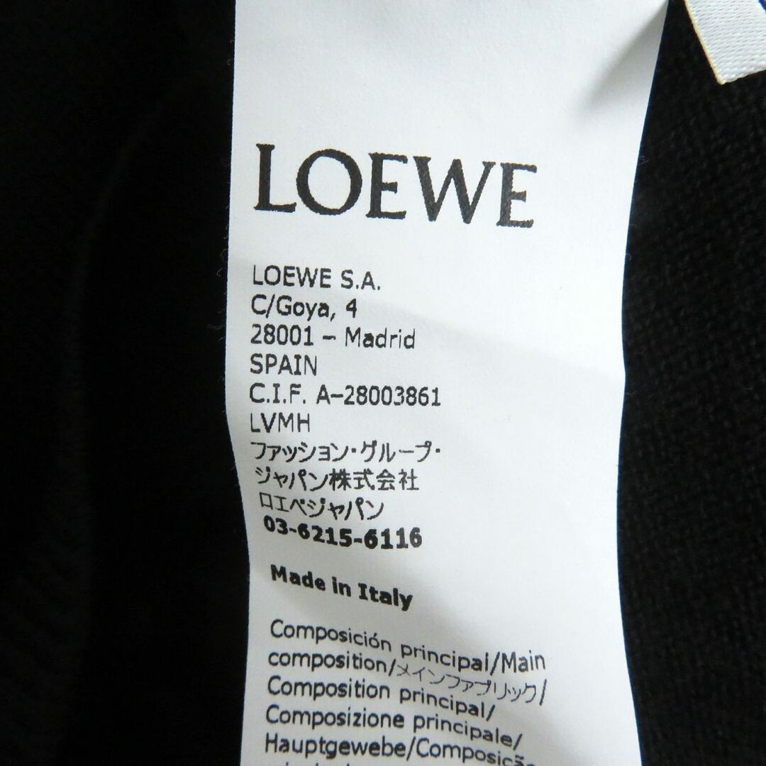 極美品□21AW LOEWE/ロエベ H526Y14K89 フィッシュ クルーネック 薄手 ロングスリーブニット/セーター ブラック L イタリア製 正規品