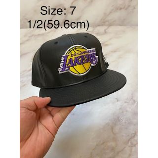 Newera 59fifty ロサンゼルスレイカーズ レザーキャップ ブラック