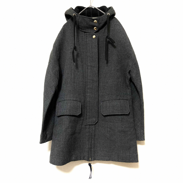 マルニ marni フーデッド ウール コート レディース フード 38 グレー