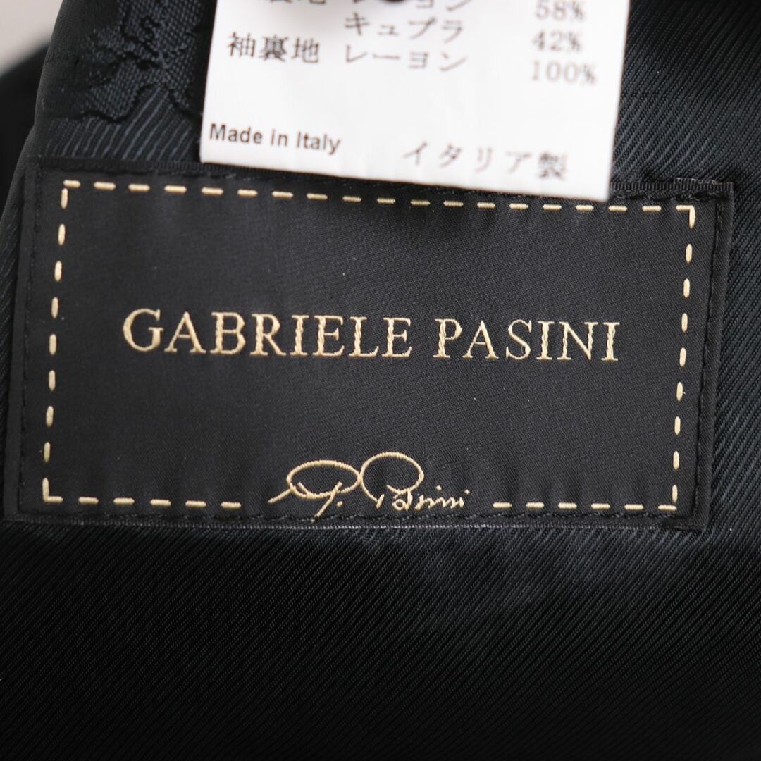 極美品◆Gabriele pasini ガブリエレパシーニ セミロング丈 ツイード ダブルチェスターコート ブラック 48 イタリア製 メンズ 正規品