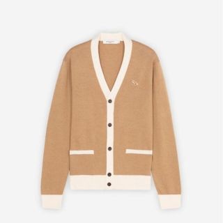 メゾンキツネ(MAISON KITSUNE')のメゾンキツネ　バイカラー　カーディガン　ベージュ　XXS(カーディガン)