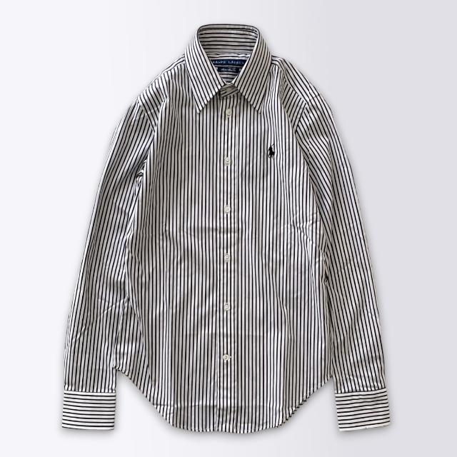 新品✨ラルフローレン　高級ドレスシャツ　ストライプ　ネイビー　定価18700円