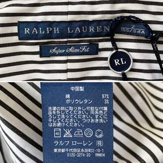 新品✨ラルフローレン　高級ドレスシャツ　ストライプ　ネイビー　定価18700円