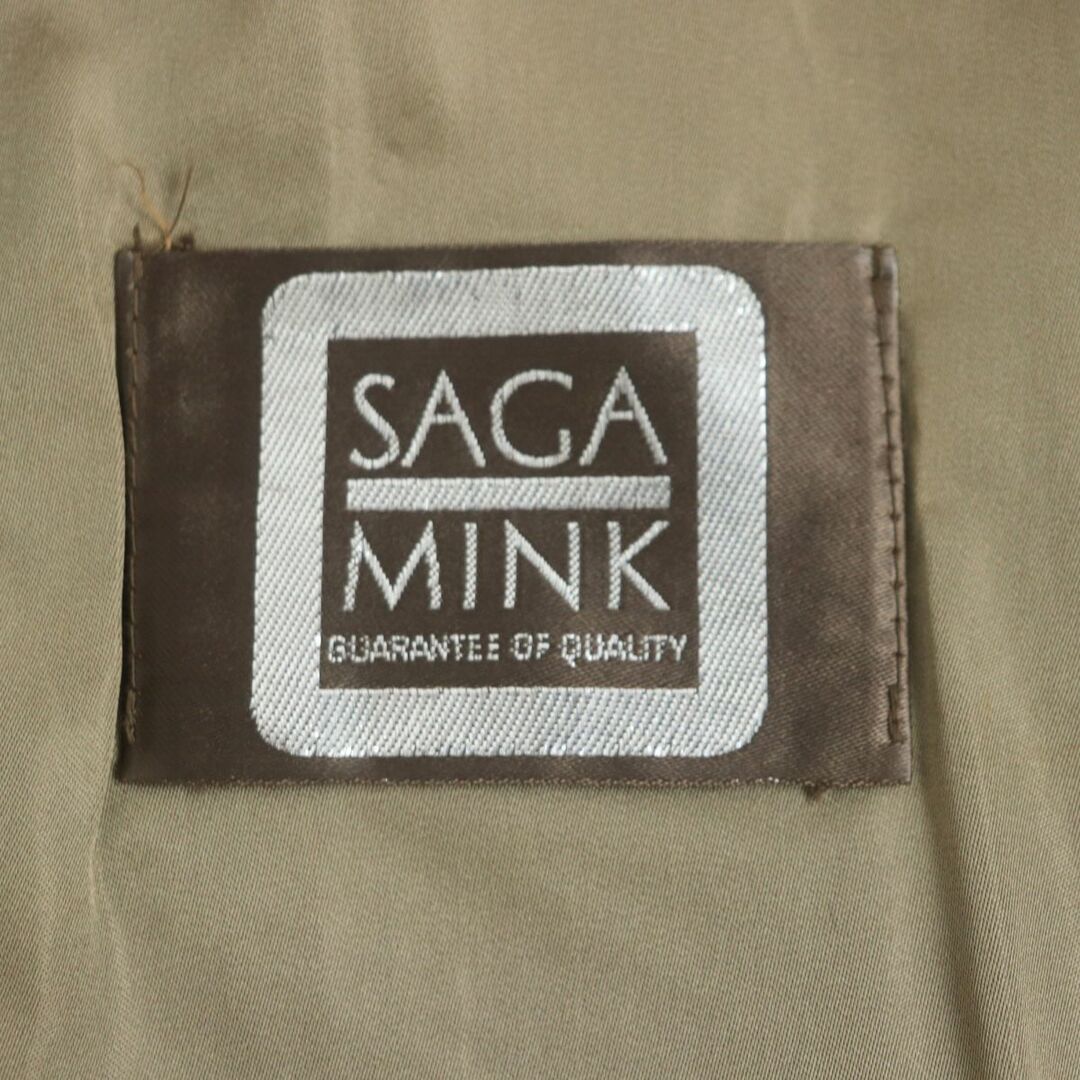 美品▽SAGA MINK サガデザインミンク 本毛皮コート ライトブラウン 毛