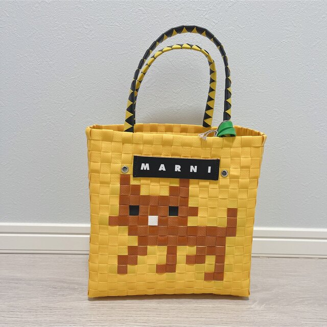 Marni(マルニ)のマルニマーケット　カゴバッグ　猫　ネコ　ねこ　黄色　マルニ　人気　春 レディースのバッグ(かごバッグ/ストローバッグ)の商品写真