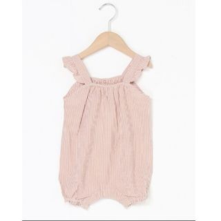 プチバトー(PETIT BATEAU)のシアサッカーショートロンパース PETIT BATEAU プチバトー(ロンパース)