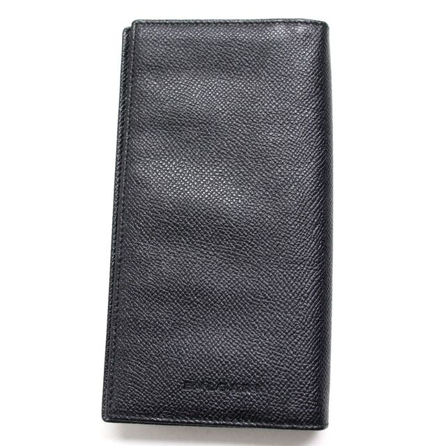 ドンドン見直し】美品▽BVLGARI ブルガリ ロゴ刻印入り 二つ折り 札入れ/レザーウォレット ブラック イタリア製 箱付き メンズ bluke.com.br