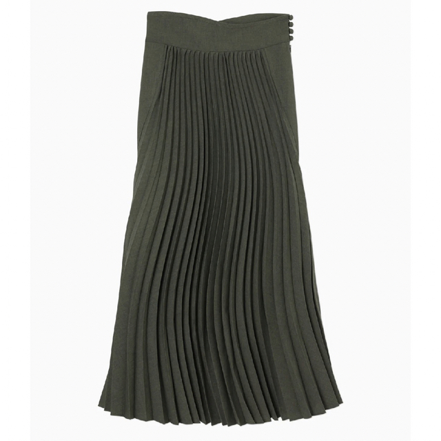 Curved Pleated Flared Skirt
