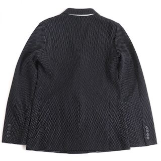 極美品◆DOLCE＆GABBANA ドルチェ＆ガッバーナ シルク混 織柄 細身 ダブルジャケット ブラック 46 伊製 正規品 メンズ