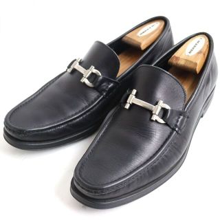 サルヴァトーレフェラガモ(Salvatore Ferragamo)の【ドンドン見直し】良品◆Salvatore Ferragamo サルヴァトーレフェラガモ ガンチーニ レザーローファー ブラック 7 1/2 伊製 メンズ(その他)