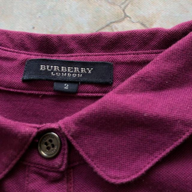 BURBERRY(バーバリー)のB1045　バーバリーロンドン　ポロシャツ　プルオーバー　ギャザースリーブ レディースのトップス(ポロシャツ)の商品写真