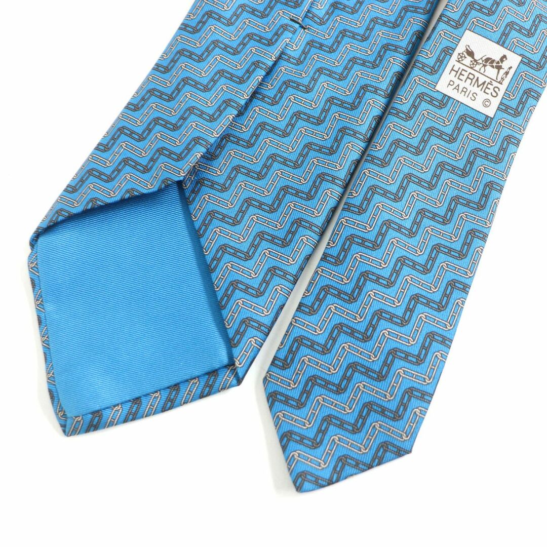 新品 未使用 箱付き】 HERMES エルメス ネクタイ ブルー系-
