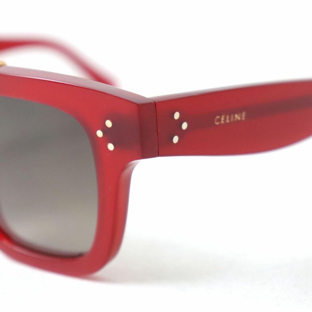 極美品◇UV対策◎ CELINE セリーヌ CL40024U ダブルブリッジ セルフレーム フルリム サングラス アイウェア クリアレッド 赤系 4725 伊製 トレンド 37%割引 www.previntec.com