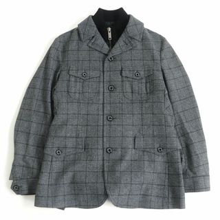 マッキントッシュ(MACKINTOSH)の極美品□マッキントッシュロンドン グレンチェック ダウン入りレイヤード ツイードジャケット/デザインジャケット グレー L 正規品 メンズ(その他)