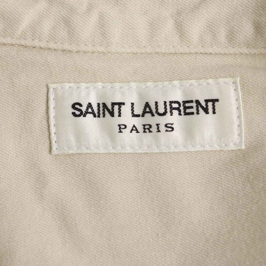 美品◆17年製 SAINT LAURENT PARIS サンローランパリ 497533 コットン100％ プルオーバーシャツ ベージュ XL 正規品