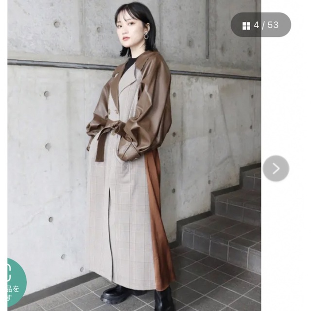 週末価格】MURUA♥マテリアルミックストレンチコート | www