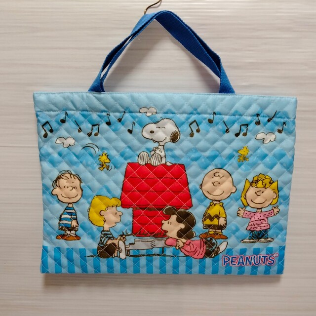 SNOOPY(スヌーピー)のPEANUTS ピーナッツ スヌーピー レッスンバッグ シューズバッグ ブルー キッズ/ベビー/マタニティのこども用バッグ(レッスンバッグ)の商品写真