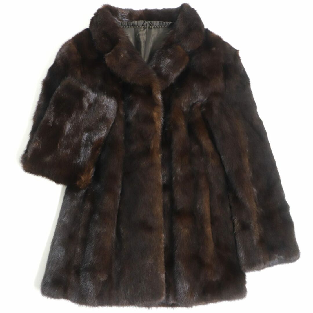 オンライン特売中 良品☆MINK ミンク デザイン 本毛皮セミロングコート