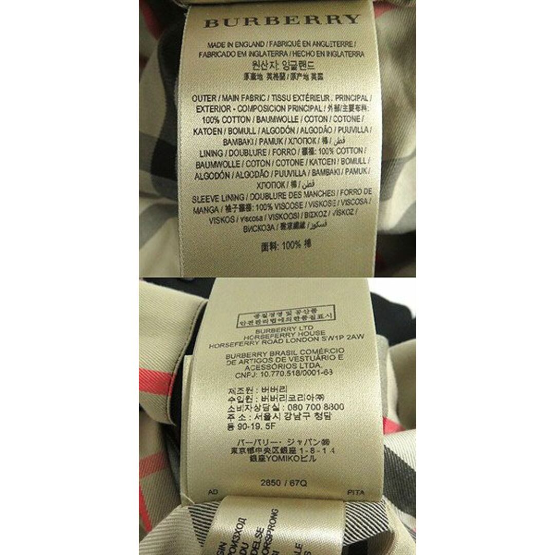 未使用品□バーバリー サンドリンガム 裏地ノバチェック トレンチコート/スプリングコート ブラック 54 イングランド製 国内正規品 メンズ 6