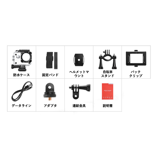 アクションカメラ SJ4000E　ホワイト 運動カメラ 新作 8