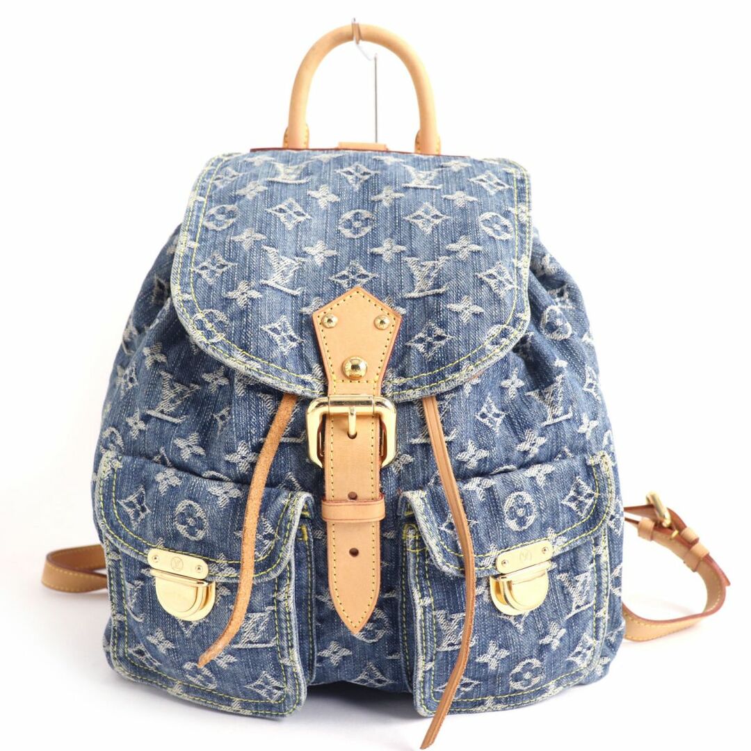 美品★LOUIS VUITTON ルイヴィトン モノグラム デニム サックアドGM M95056 リュックサック/バックパック ブルー スペイン製