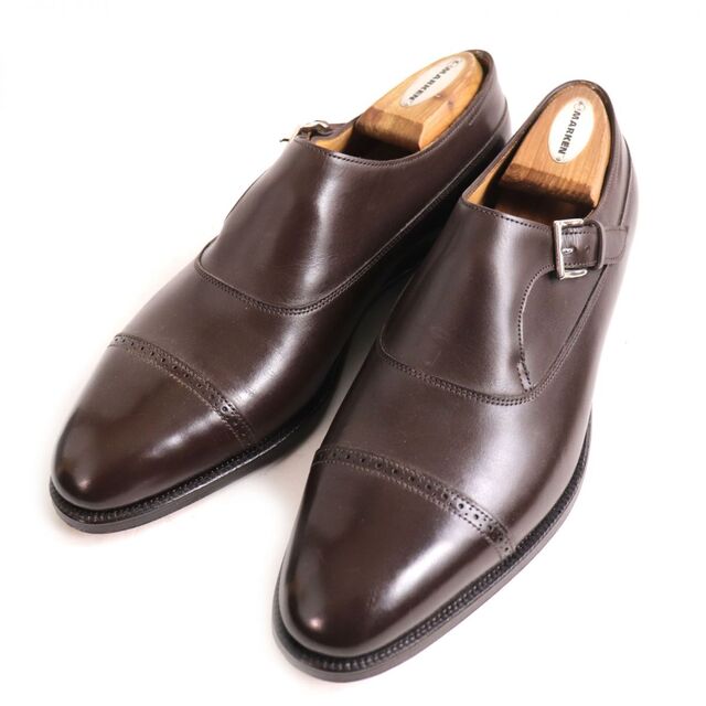 おしゃれ】 JOHN 箱付き 茶 1/2 6 レザーシューズ シングルモンク