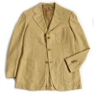 キトン(KITON)の美品□Kiton/キートン　ウール×モヘア　シングル　テーラードジャケット/ブレザー　サンドベージュ　44　イタリア製　メンズオススメ◎(テーラードジャケット)