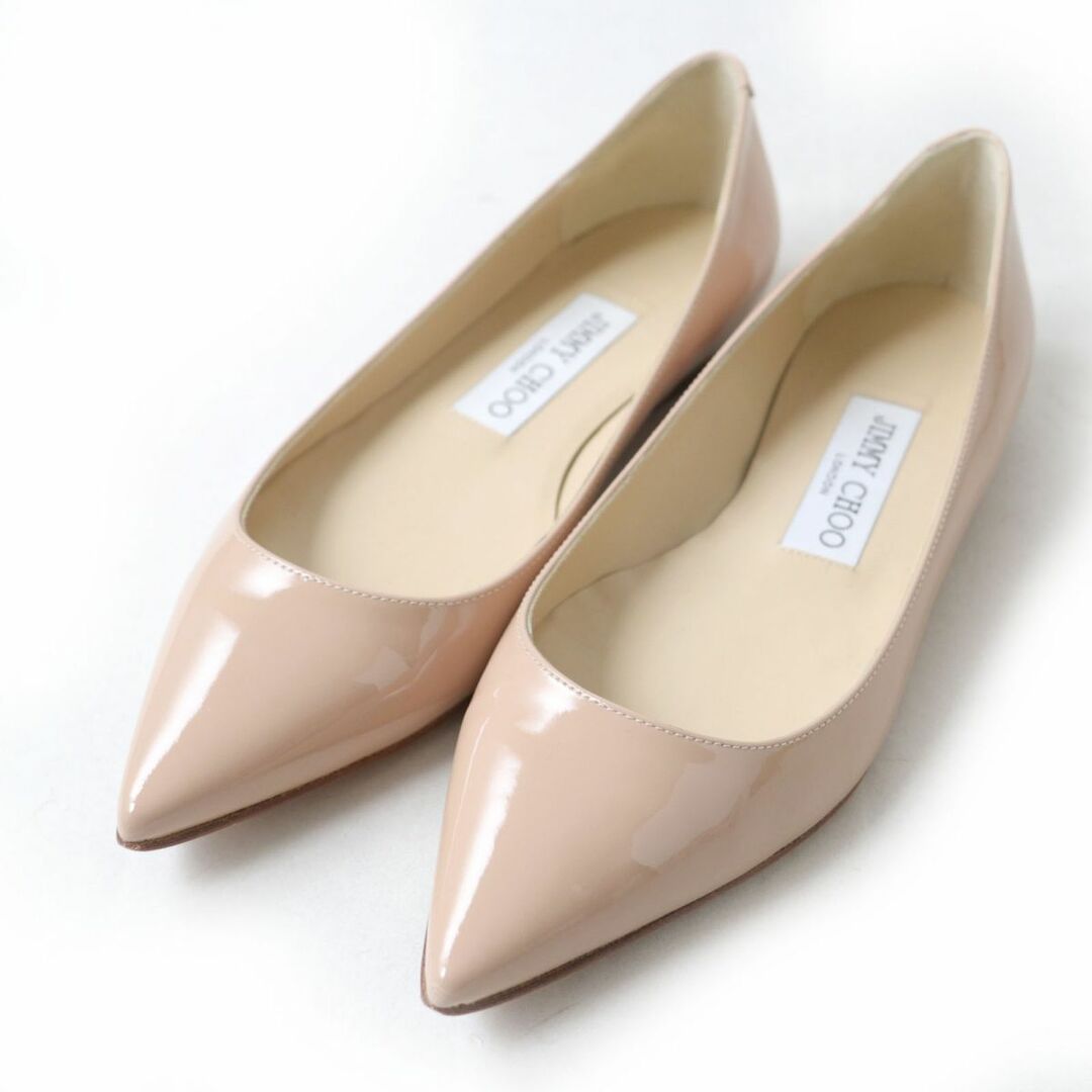 JIMMY CHOO フラットシューズ ピンクベージュ