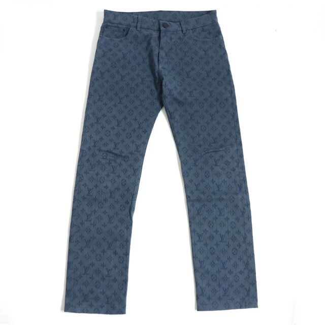 美品□19AW LOUIS VUITTON/ルイヴィトン 1A5D9H SLIM モノグラム デニムパンツ/ジーンズ インディゴブルー 29 フランス製 正規品 メンズ