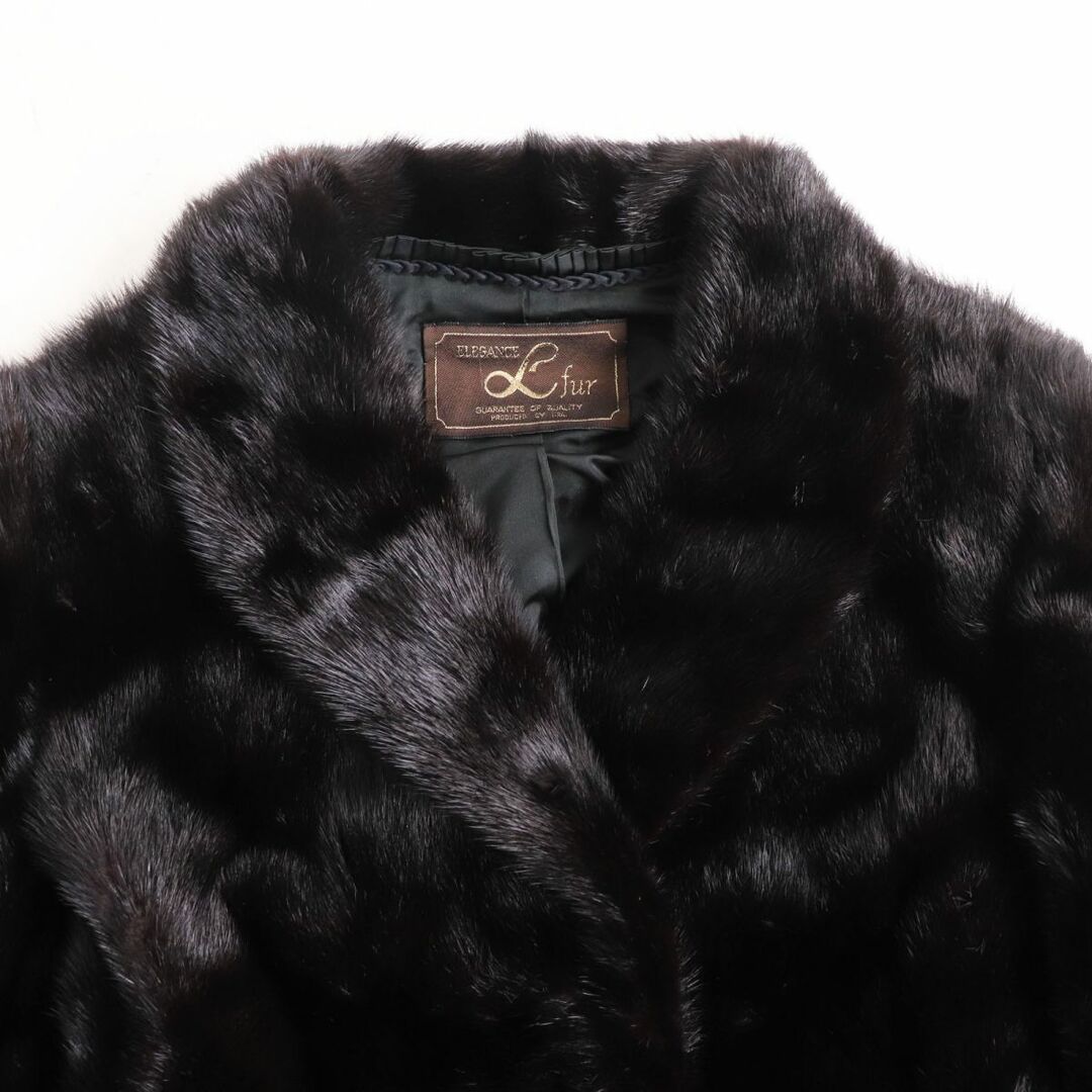 毛並み美品●MINK ミンク 本毛皮ショートコート ジャケット ブラック 11号 毛質艶やか・柔らか◎