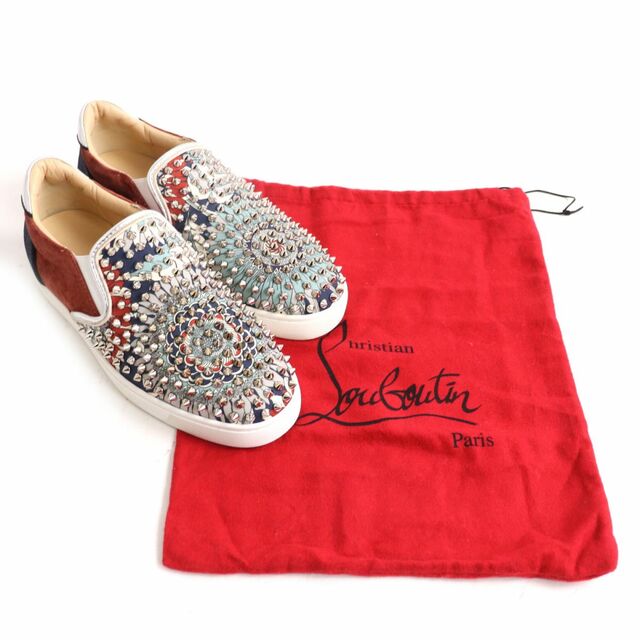 美品◆Christian Louboutin クリスチャンルブタン Sailor Boat Spikes スパイク スリッポン/シューズ マルチ 40 保存袋付き 伊製 メンズ 1