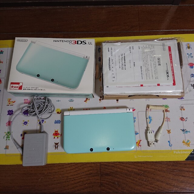 中古 ニンテンドー3DS LL ミント×ホワイト 販売店 携帯用ゲーム機本体