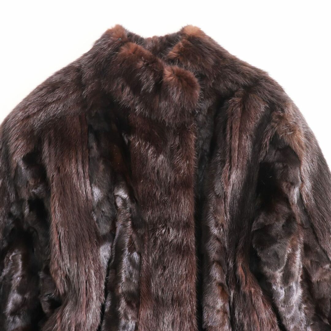 極美品●SAGA MINK サガミンク 本毛皮ショートコート ジャケット ダークブラウン 毛質艶やか・柔らか◎