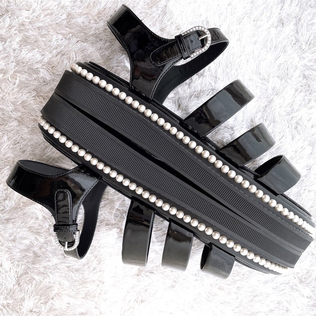 CHANEL シャネル パール ココマーク ストラップ サンダル 新品同様