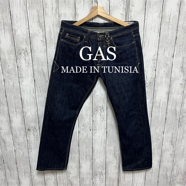 美品！GAS 本革使いセルビッチデニム！赤耳！