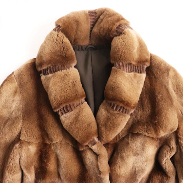 極美品◆SAGA MINK　サガシェアードミンク　　本毛皮コート　ダークブラウン　毛質柔らか◎