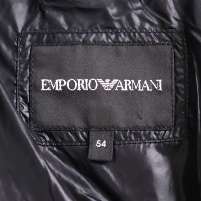 Emporio Armani(エンポリオアルマーニ)の極美品◆2019年製 EMPORIO ARMANI エンポリオアルマーニ ロゴ刺繍柄 WZIP 軽量 ダウンジャケット ブラック 54 希少サイズ 正規品 メンズ メンズのジャケット/アウター(ダウンジャケット)の商品写真