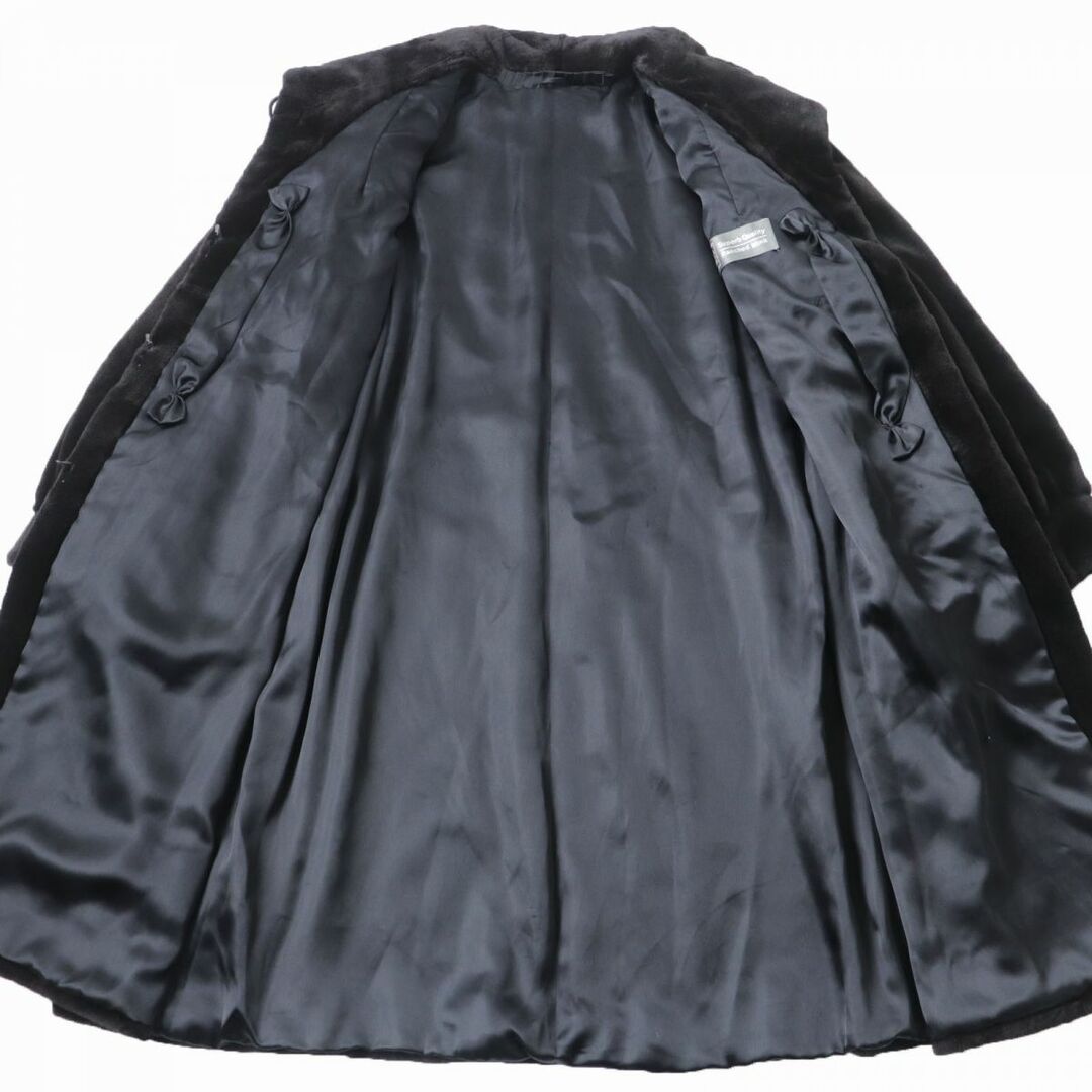 毛並み極美品☆SAGA MINK サガミンク シェアードミンク 本毛皮超ロングコート ダークブラウン F 毛質艶やか・柔らか◎