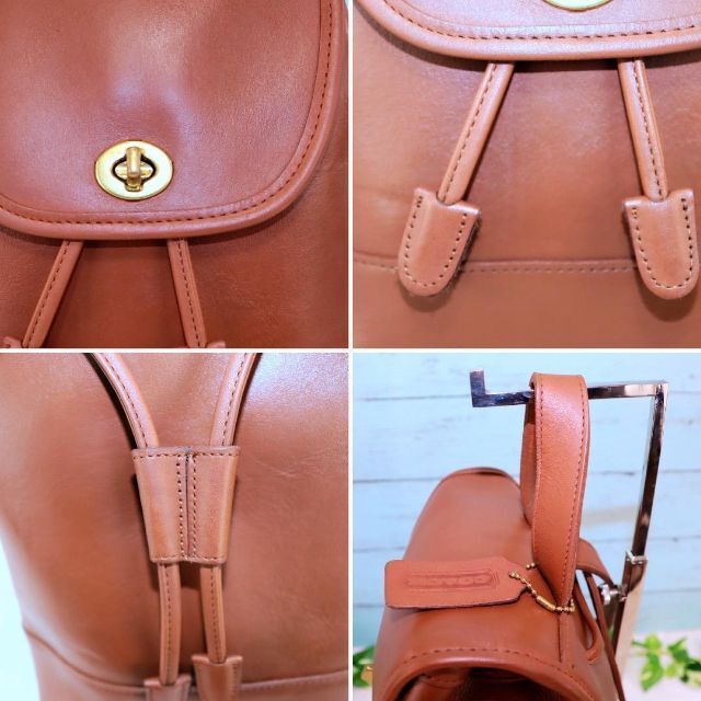 OLD COACH バックパック ヴィンテージ ブラウン ターンロック 極上品