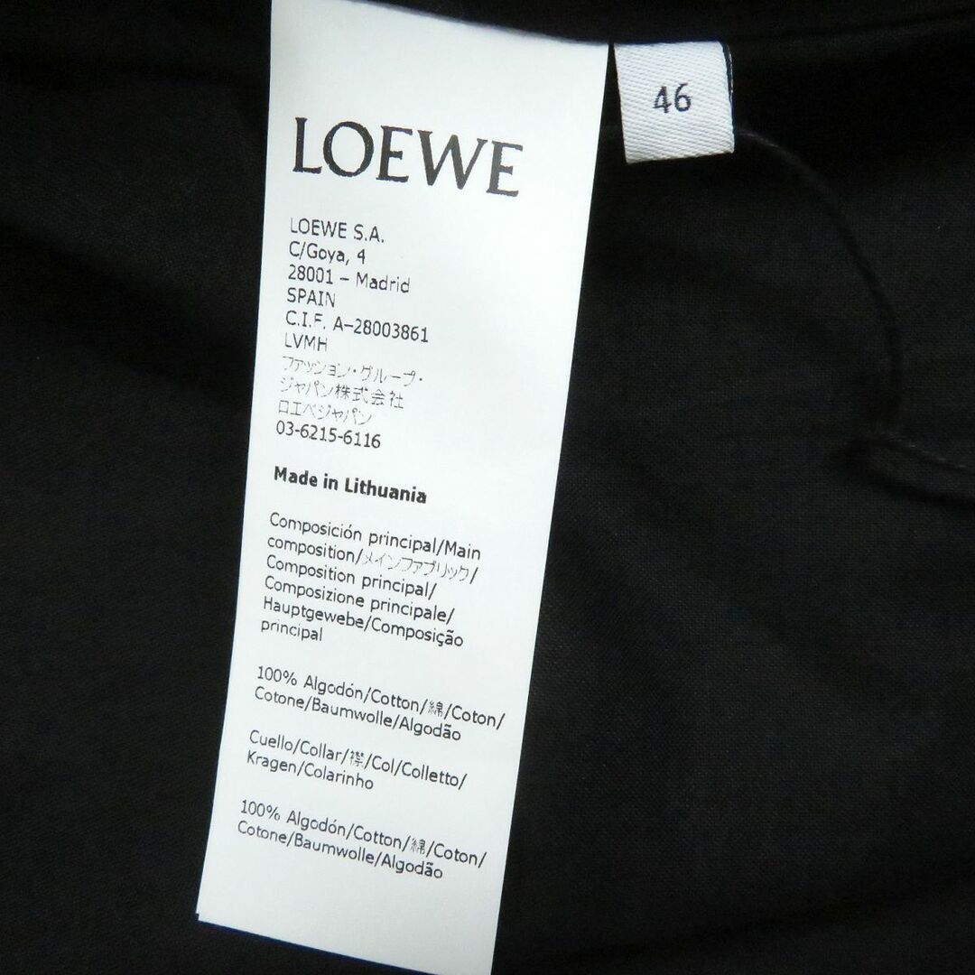 極美品□21SS LOEWE/ロエベ H526Y02W03 アナグラム レザーパッチ 襟元コーデュロイ フーデッド ハンティングジャケット キャメル 46 正規品