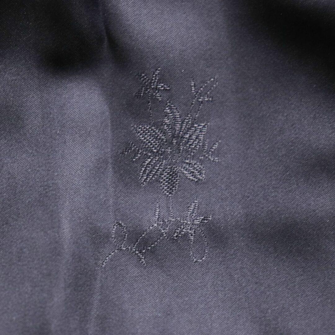良品○MINK ミンク 裏地花柄刺繍入り 房付き 本毛皮大判ショール